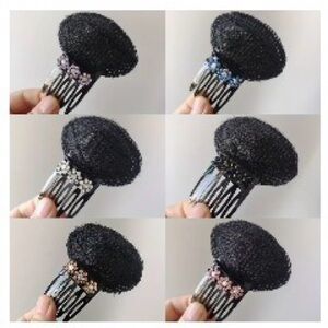 NWOT! Elegant Black Hair Bun Maker with Floral Accents